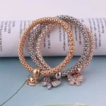 Butterfly Shape Tricolor Alloy Bracelet Set