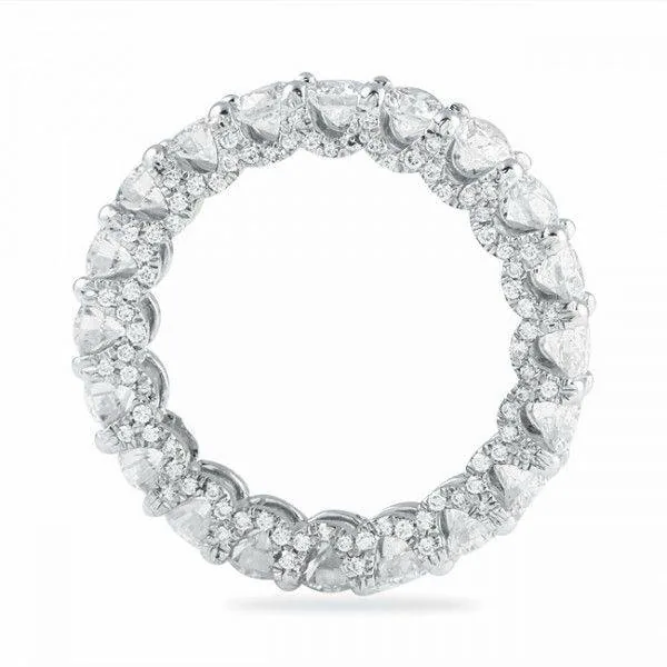 Handmade Round Cut Eternity Sterling Silver Band