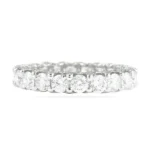 Handmade Round Cut Eternity Sterling Silver Band