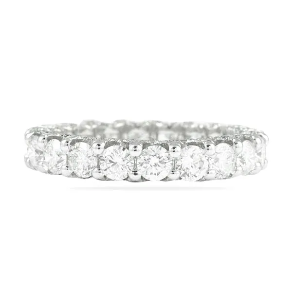 Handmade Round Cut Eternity Sterling Silver Band