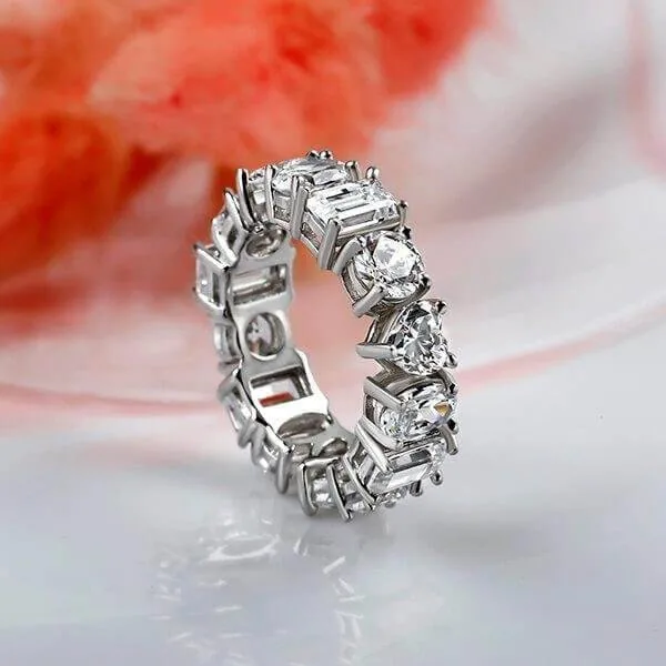 Handmade Multi Shaped Stones Eternity Band
