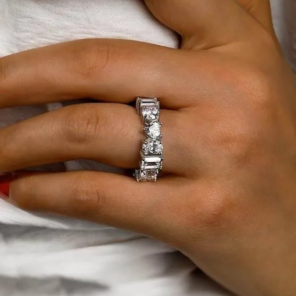 Handmade Multi Shaped Stones Eternity Band