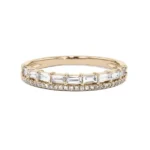 Handmade Split Baguette Wedding Women's Band