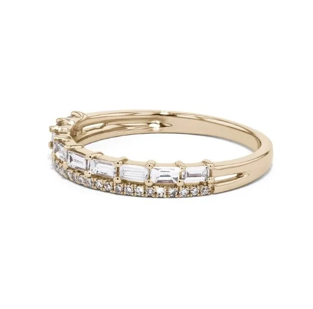 Handmade Split Baguette Wedding Women's Band