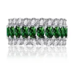 Handmade Green Sapphire Radiant Cut Eternity Band Ring