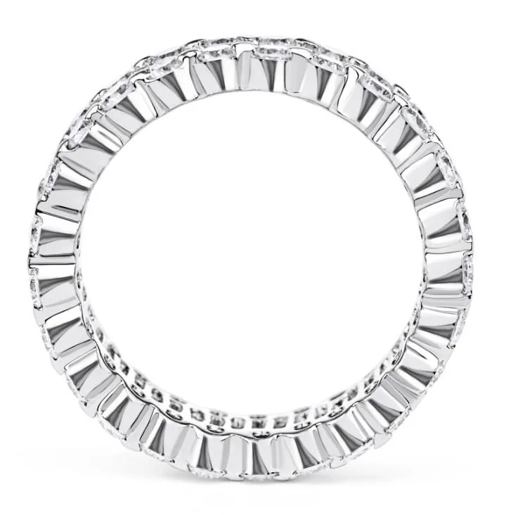 Handmade Baguette and Round Shape Eternity Wedding Band