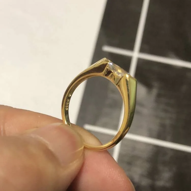 Handmade Yellow Gold 1.0 CT Marquise Cut Women's Ring Band