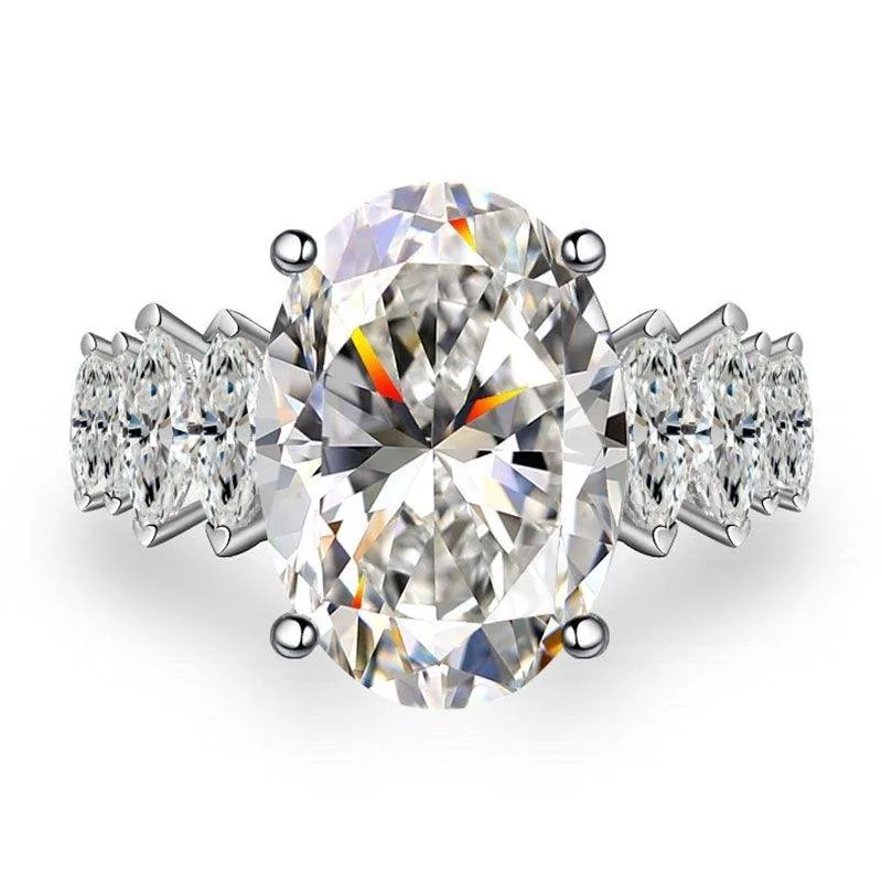 Handmade 5.0 Ct Oval Cut Sterling Silver Ring