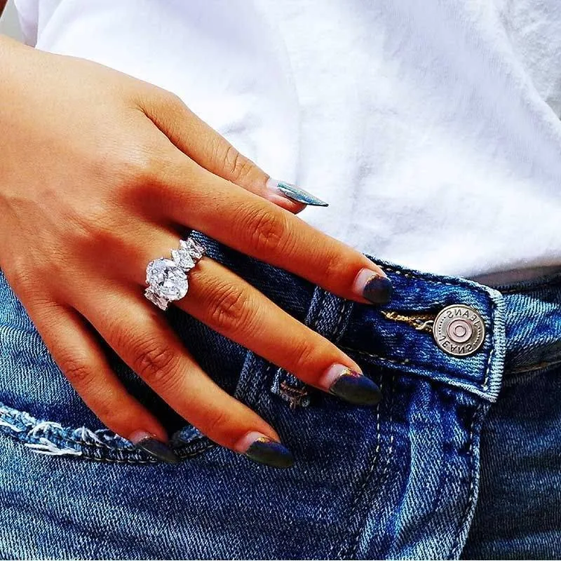 Handmade 5.0 Ct Oval Cut Sterling Silver Ring