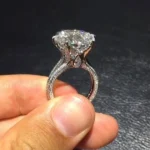 Handmade 5.5 Ct Round Cut Sterling Silver Engagement Ring