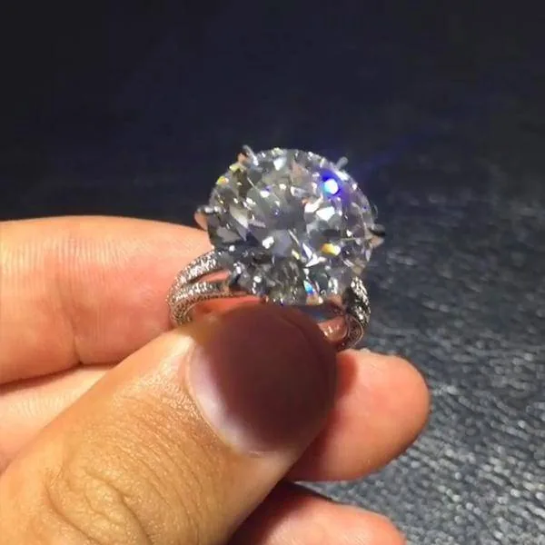 Handmade 5.5 Ct Round Cut Sterling Silver Engagement Ring