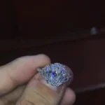 Handmade 4 Ct Three Stone Oval Cut Sterling Silver Ring