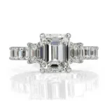 Handmade 6.95 Ct Emerald Cut Engagement Ring