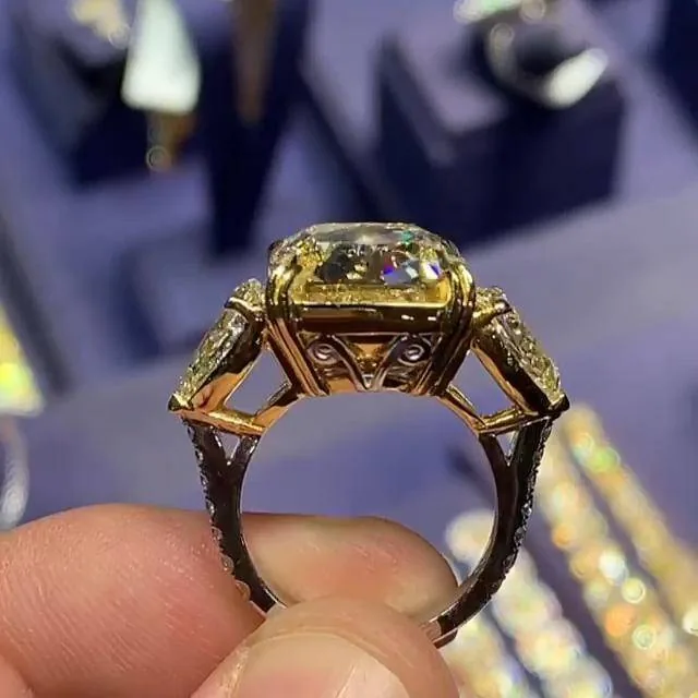 Handmade 4.5 Ct Cushion Cut 925 Silver Engagement Ring
