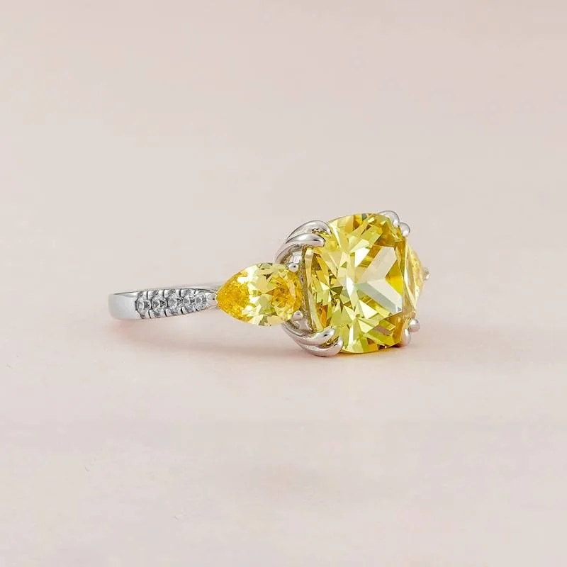 Handmade 4.5 Ct Cushion Cut 925 Silver Engagement Ring