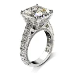 Handmade 5.0 CT Asscher Cut Sterling Silver Engagement Ring
