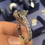 Handmade 5.0 CT Asscher Cut Sterling Silver Engagement Ring