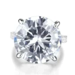 Handmade 5.5 CT Round Cut Sterling Silver Engagement Ring