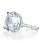 Handmade 5.5 CT Round Cut Sterling Silver Engagement Ring