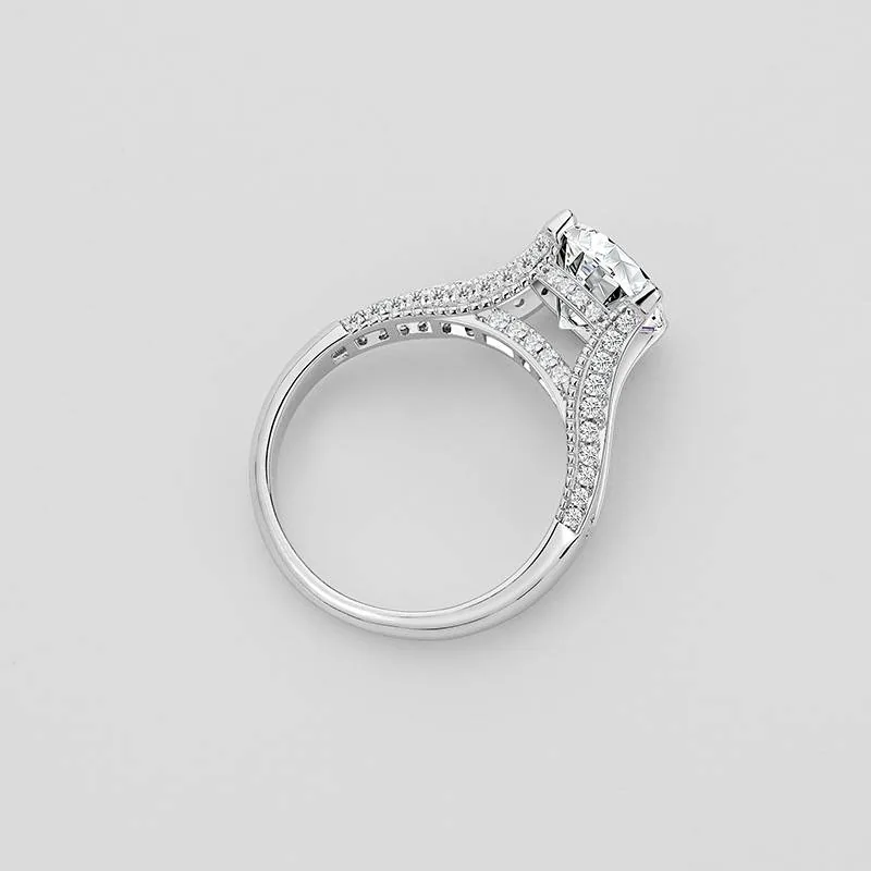 Handmade 5 Ct Round Cut Sterling Silver Ring