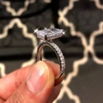 Handmade 4.5 Ct Emerald Cut Sterling Silver Ring