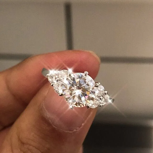 Handmade 2.2 ct Round Cut Lab-created Sapphire Engagement Ring