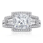 Handmade 2.7 ct Princess Cut 925 Sterling Silver Engagement Ring