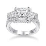Handmade 2.7 ct Princess Cut 925 Sterling Silver Engagement Ring