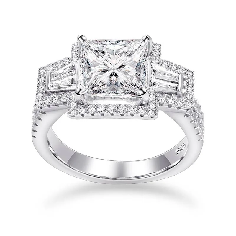 Handmade 2.7 ct Princess Cut 925 Sterling Silver Engagement Ring