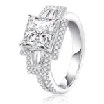 Handmade 2.7 ct Princess Cut 925 Sterling Silver Engagement Ring