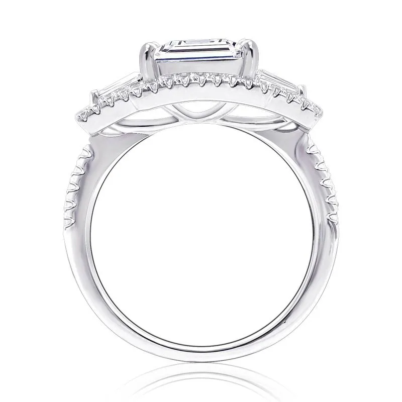 Handmade 2.7 ct Princess Cut 925 Sterling Silver Engagement Ring