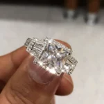 Handmade 2.7 ct Princess Cut 925 Sterling Silver Engagement Ring