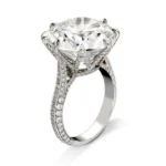 Handmade 8 CT Round Cut Sterling Silver Engagement Ring