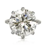 Handmade 8 CT Round Cut Sterling Silver Engagement Ring