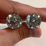 Handmade 2 Ct Per Each Round Cut 925 Silver Ear Studs Earrings