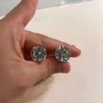 Handmade 2 Ct Per Each Round Cut 925 Silver Ear Studs Earrings