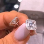 Handmade 2.0 CT Asscher Cut Earrings in Sterling Silver Ear Studs