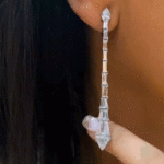 Handmade Fashion Baguette-Cut Drop Earrings