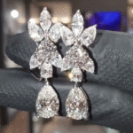 5 CT Pear Cut Petal Dangle Earring