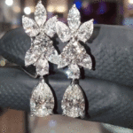 5 CT Pear Cut Petal Dangle Earring