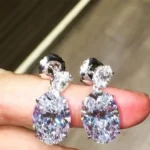 Handmade 4 CT Oval Cut Diamond Earrings