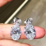 Handmade 4 CT Oval Cut Diamond Earrings