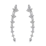 925 Sterling Silver Fashion Drops Climber Earrings