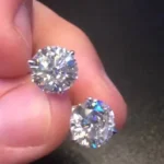 Handmade 2 Ct Per Each Round Cut 3-Prong Ear Studs in Silver