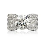 3.2 CT Round Cut Lab Created Gemstone Engagement Ring in Sterling Silver