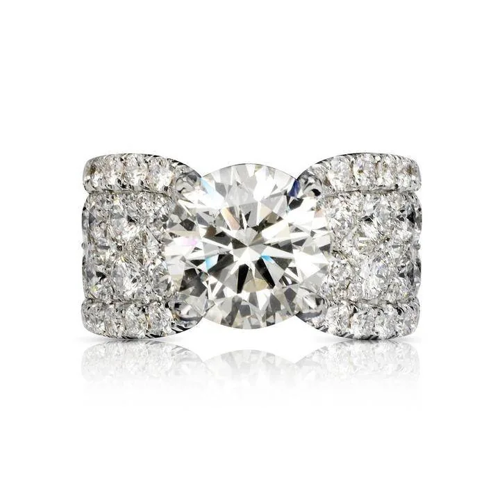 3.2 CT Round Cut Lab Created Gemstone Engagement Ring in Sterling Silver
