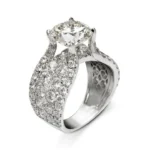 3.2 CT Round Cut Lab Created Gemstone Engagement Ring in Sterling Silver