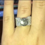 3.2 CT Round Cut Lab Created Gemstone Engagement Ring in Sterling Silver