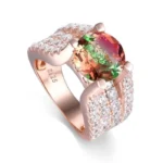 Handmade Watermelon Engagement Ring Ring in Sterling Silver