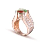 Handmade Watermelon Engagement Ring Ring in Sterling Silver